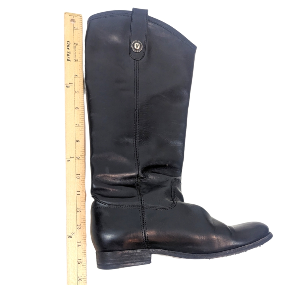 Frye Melissa Button Tall Leather Riding Boots Equestrian Boot Womens 7.5 Black - Picture 10 of 15